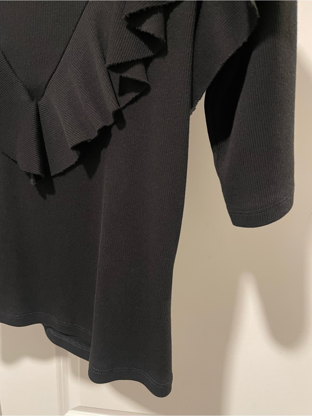 VERONICA BEARD Pazia Elbow-Sleeve Layered Ruffle Black Top Size XS - Picture 10 of 13